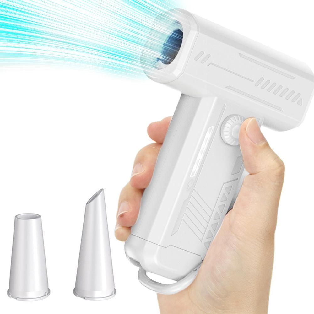 2-in-1 Electric Air Duster 130000 RPM Mini Blower with LED Light for Camping Home Car Orange
