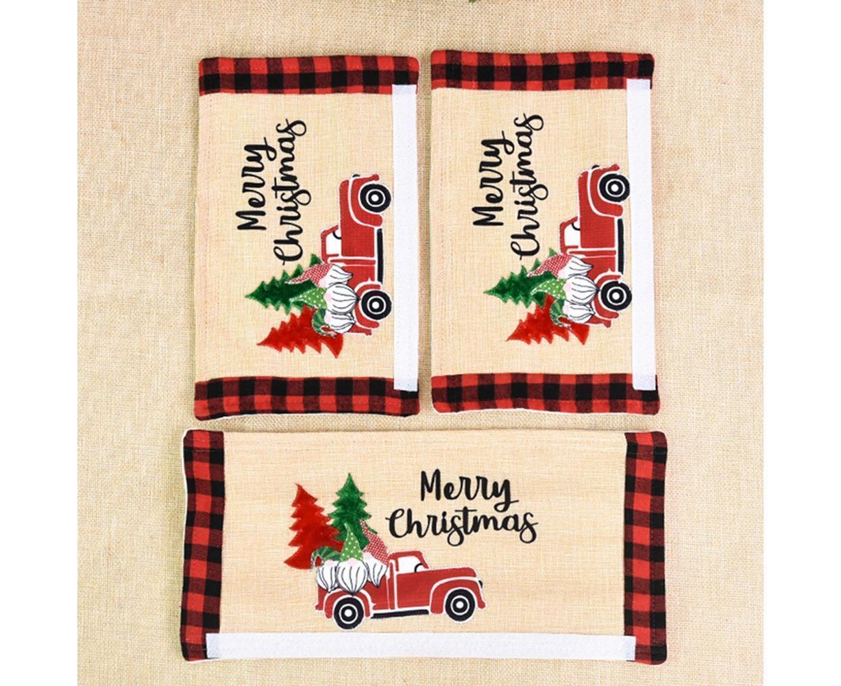 3Pcs Christmas Refrigerator Microwave Oven Door Handle Cover Sleeve Decoration