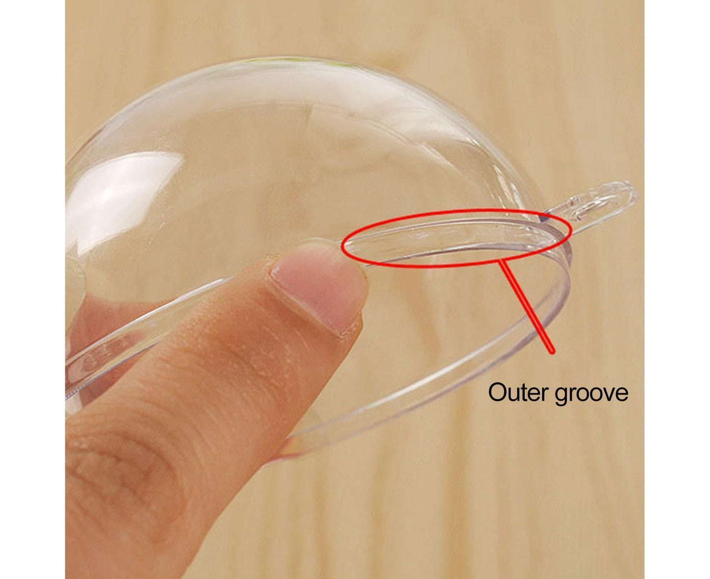 5Pcs Xmas Ball Transparent Fillable Shatterproof-9cm
