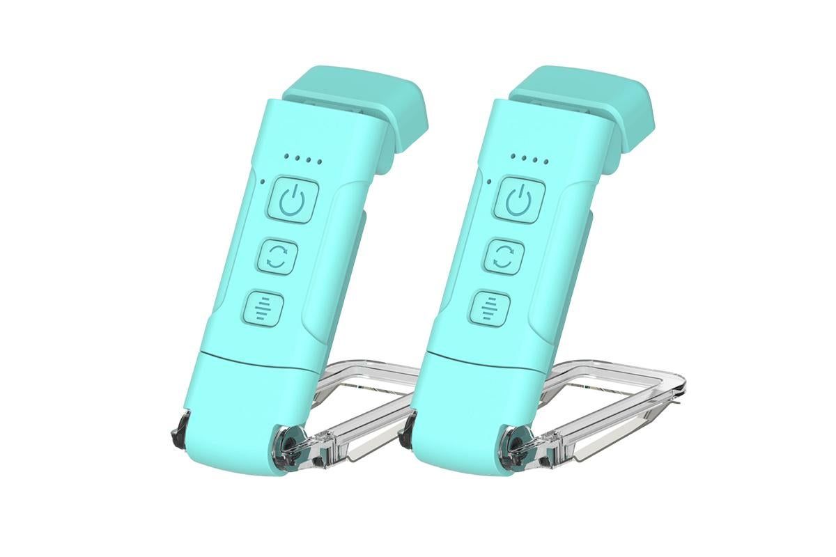 2Pcs USB Rechargeable Book Light Bookmark Lamp with 3 Colors and 5 Brightness-Black