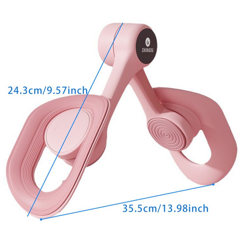 Pink - Multifunctional Thigh Master Trainer with Calorie & Time Counter, Home Kegel Exerciser for Inner Thighs, Buttocks, and Arms