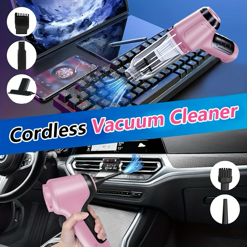 3-in-1 Cordless Handheld Vacuum Cleaner, Multifunction Car and Home Blower and Vacuum for Pet Hair, Window, and Keyboard Cleaning - Gray