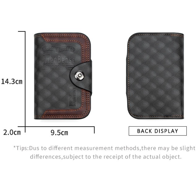 Vintage Patchwork Snap-Closure Vertical Wallet for Men, PU Leather Wallet with 13 Card Slots, Zippered Coin Pocket, and ID Window (Dark Brown)
