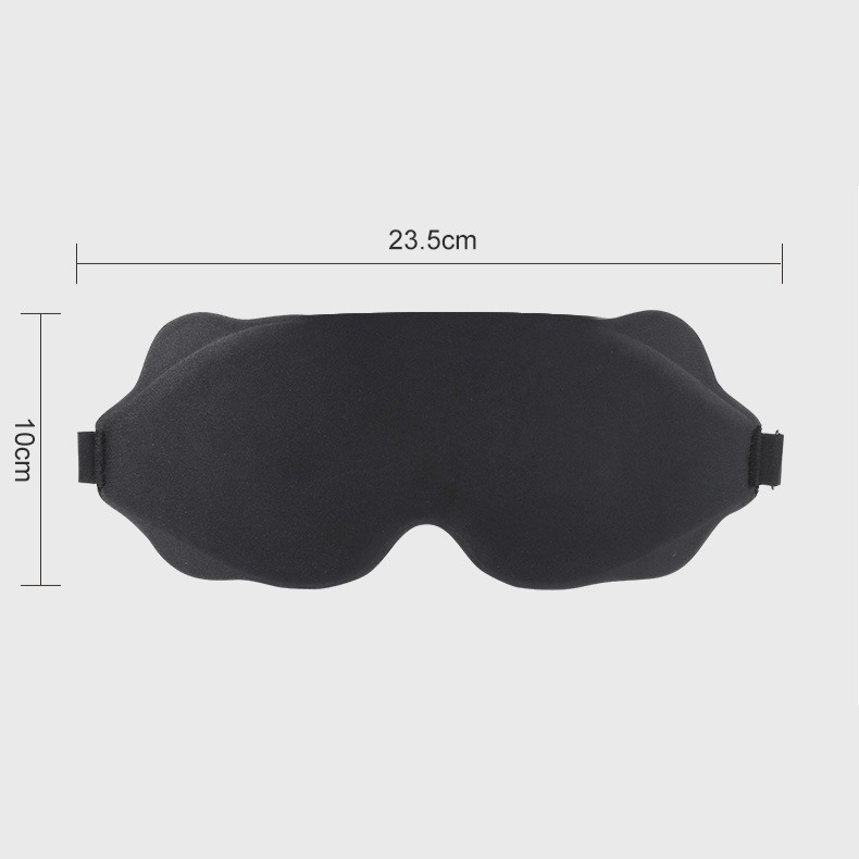 3D Contoured Sleep Mask, Breathable Fabric with Adjustable Strap, Light-Blocking Eye Mask for Sleeping, Napping, and Travel—Black