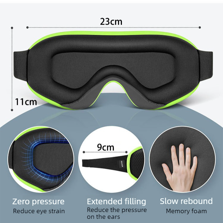 3D Contoured Memory Foam Sleep Eye Mask, Zero Pressure Breathable Mesh Eye Cover with Adjustable Strap for Travel, Naps, and Night Sleep - Purple