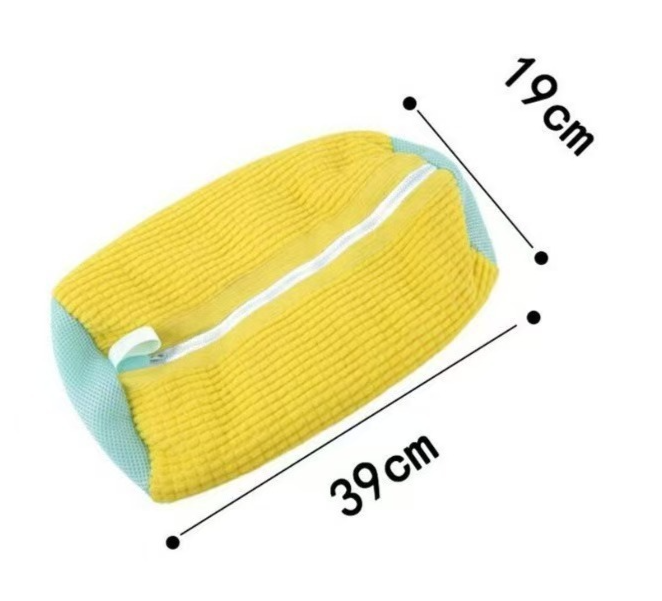 2-Pack Washing Machine Shoe Wash Bags, Thick Chenille Lining Anti-Deformation Laundry Bags with Durable Zippers for Sneakers and Canvas Shoes - Blue