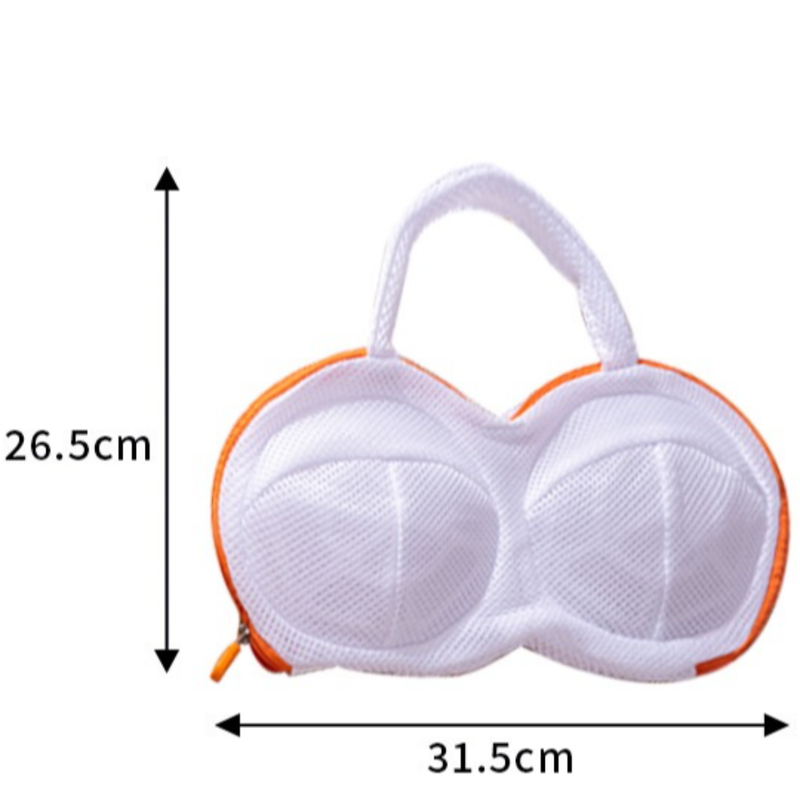 3D Support Bra Laundry Bag, Thick Mesh Bra Wash Bag with Zipper & Handle, Anti-Deformation Bra Protector for Washing Machine - Gray