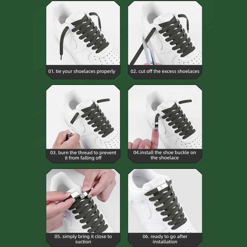 3 Pairs - Magnetic Wide Elastic No-Tie Shoelaces Set, Lazy Magnetic Lock Stretch Laces for Kids and Adults - White