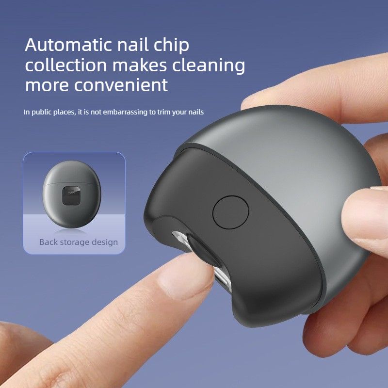Fully Automatic Electric Nail Trimmer / Clipper – Senior-Friendly Anti-Pinch Portable Design – Grey