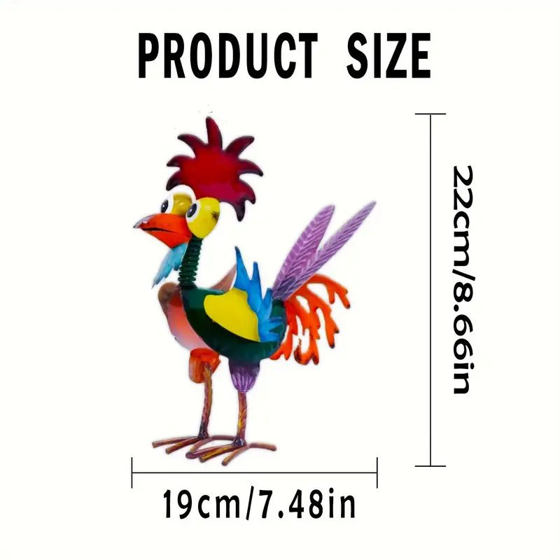 hanksgiving Rooster Garden Statue – Rustic Outdoor Yard Decor