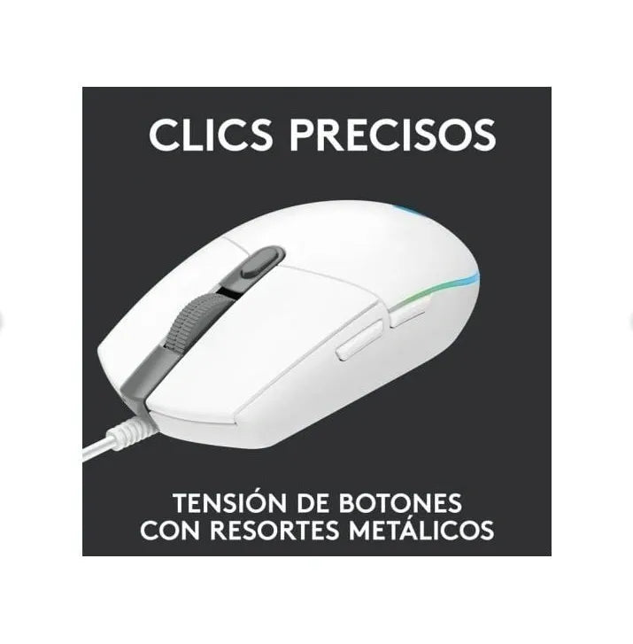 Logitech G203 LIGHTSYNC Wired Gaming Mouse - White