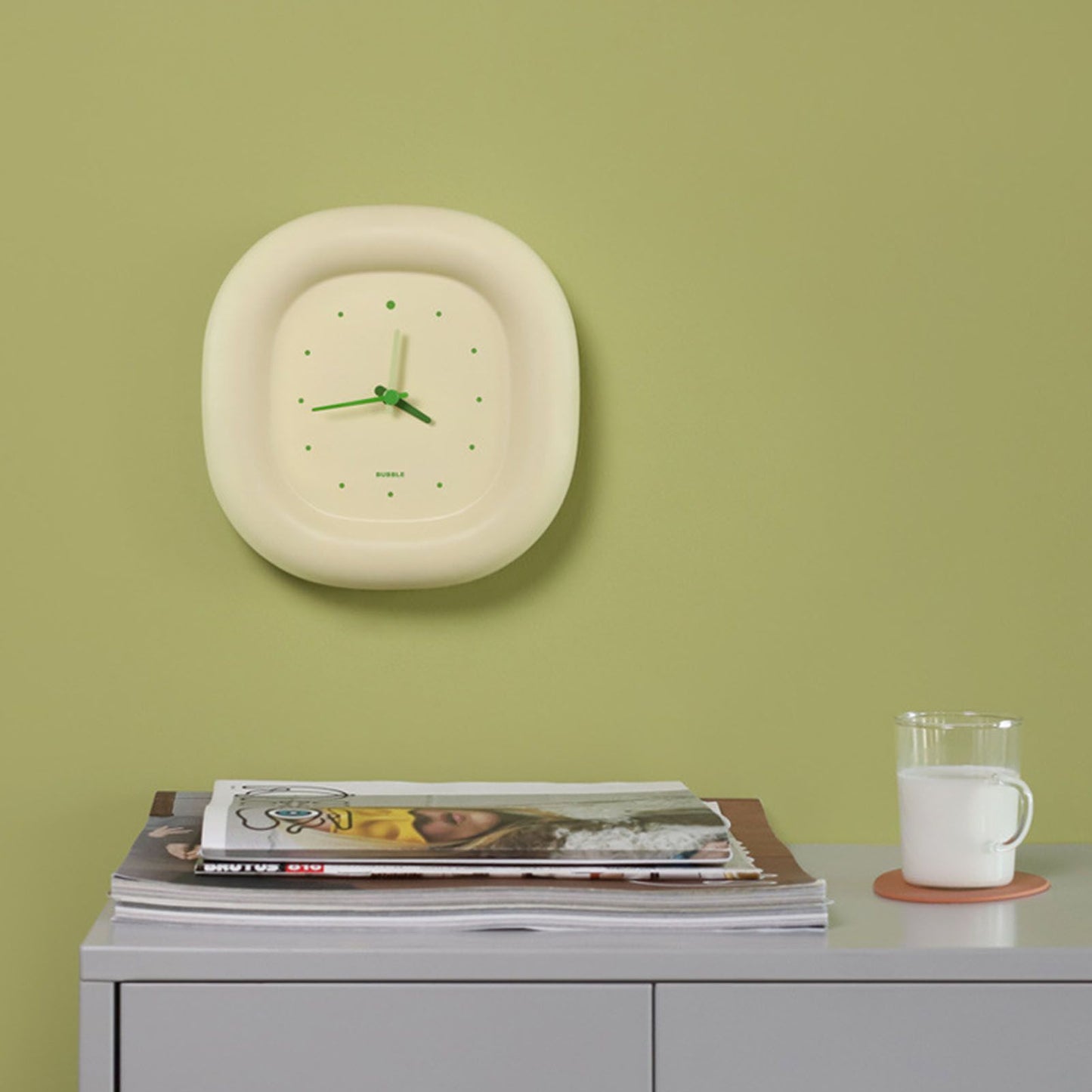 Cute Wall Clock Simple Lovely Vivid Colors Strong ABS Multifunction Kids Wall Clockfor Bedroom Office Indoor