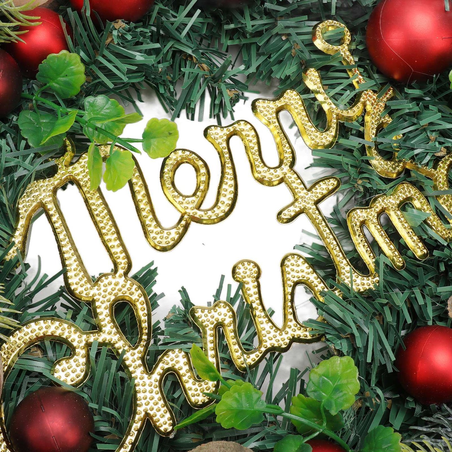 Artificial Christmas Wreath for Front Door Pine Needle Red Candy Christmas Garland Decorations for Home Mall Shopwindow