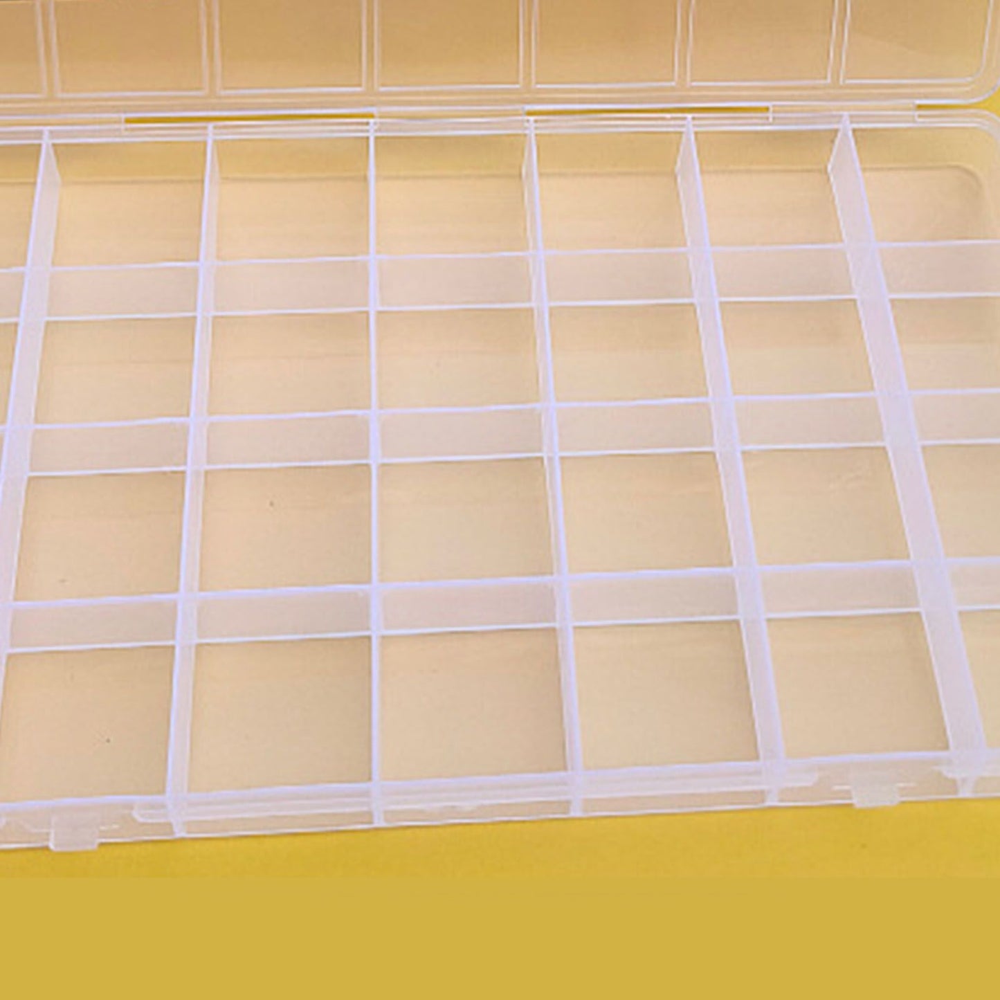Clear Plastic Storage Box 28 Grids ABS Transparent Small Item Organizer Box for Jewelry Hair Ties