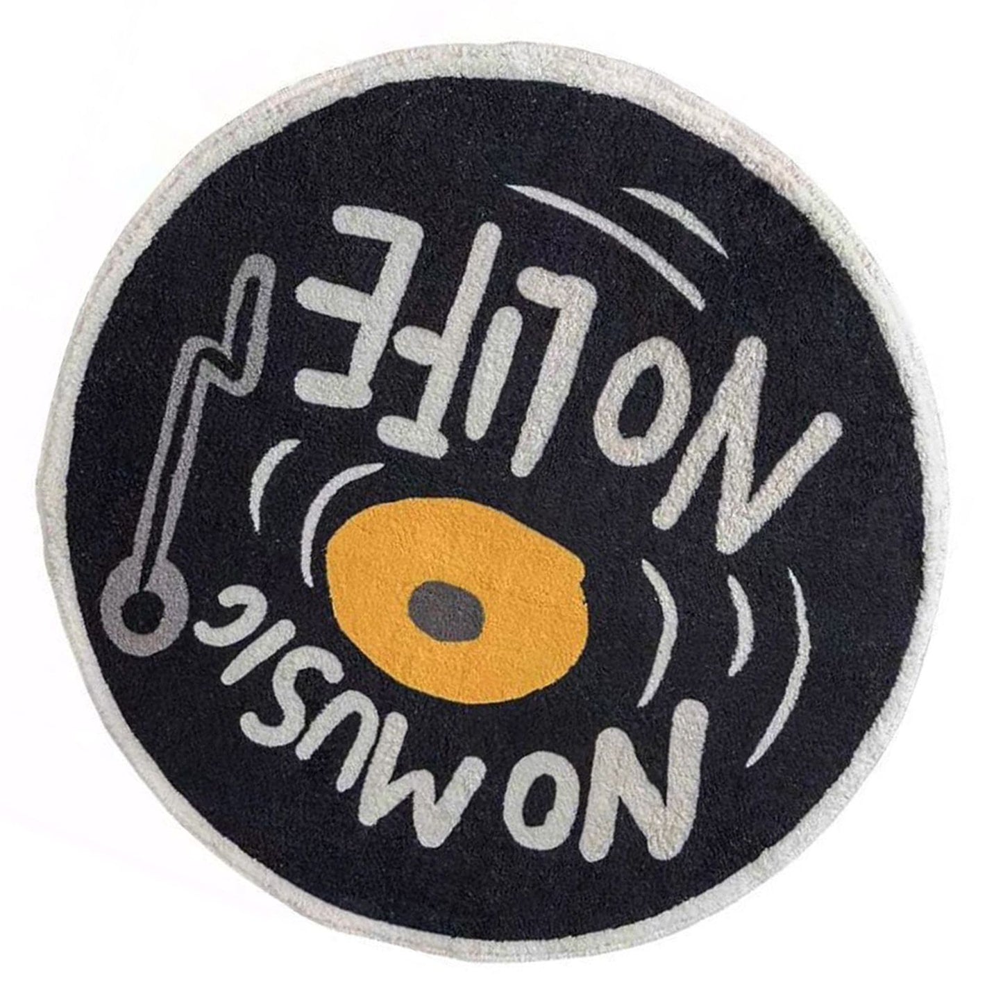 Water Absorbent Mat Retro CD Disk Design Anti Slip Thick Soft Imitation Cashmere Home Bathroom Mat Type 1 60x60cm