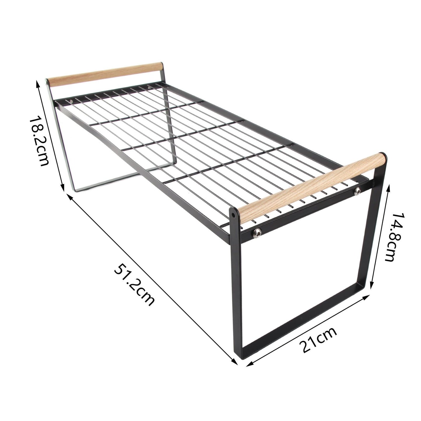 Cabinet Storage Shelf Rack Layered Storage Easy to Install Multifunction Counter Organizer Shelf for Seasoner Bowl Large Black
