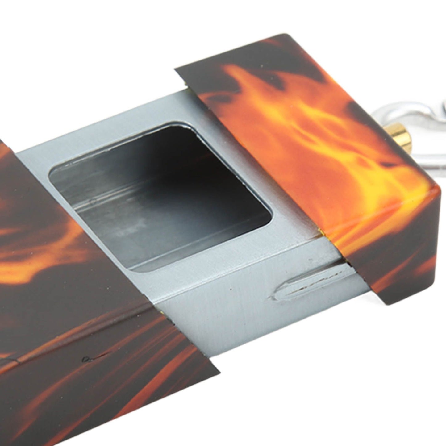 Pocket Ashtray Mini Portable Stainless Steel with Mountaineering Buckle Cigarette Ash Holder for Outdoor Travel Flame