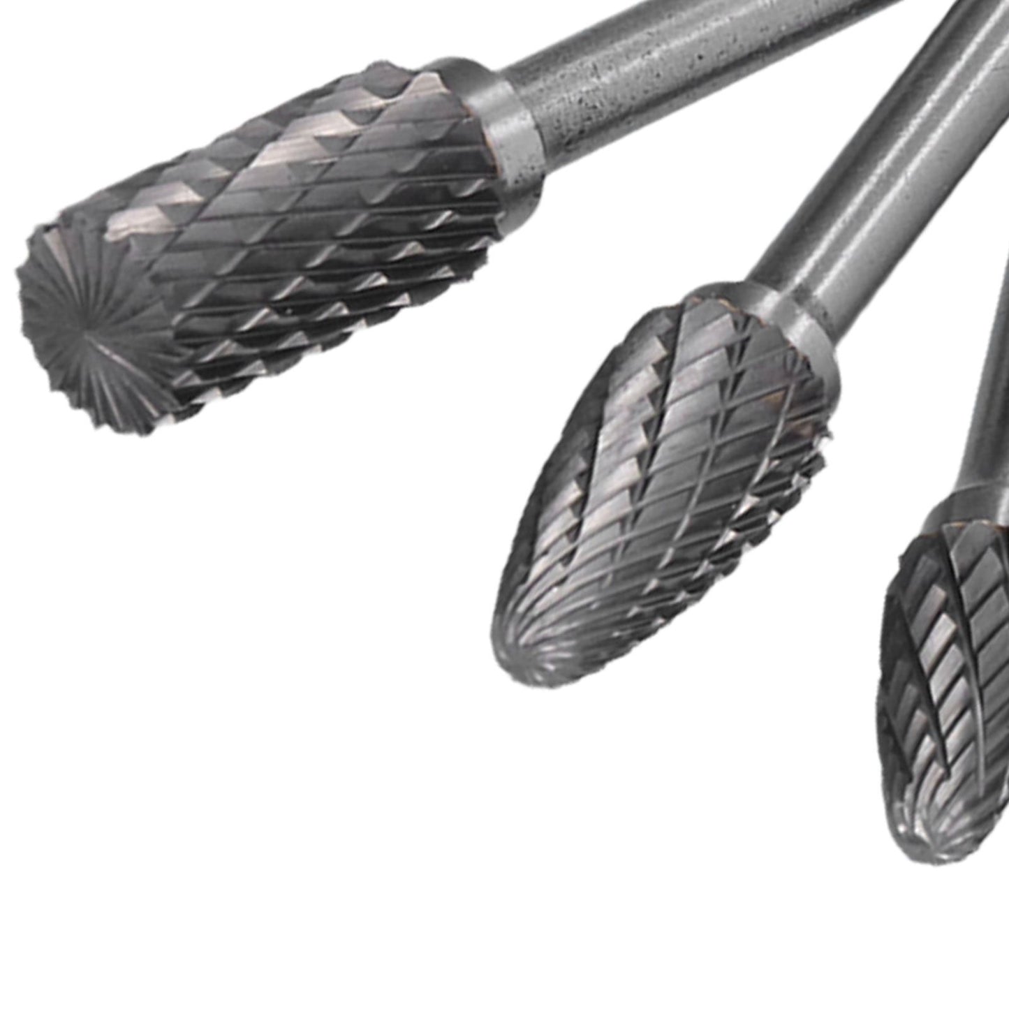 8pcs Tungsten Carbide Burr Bits Dia 6mm Rotary File Set for Wood Carving Metal Working