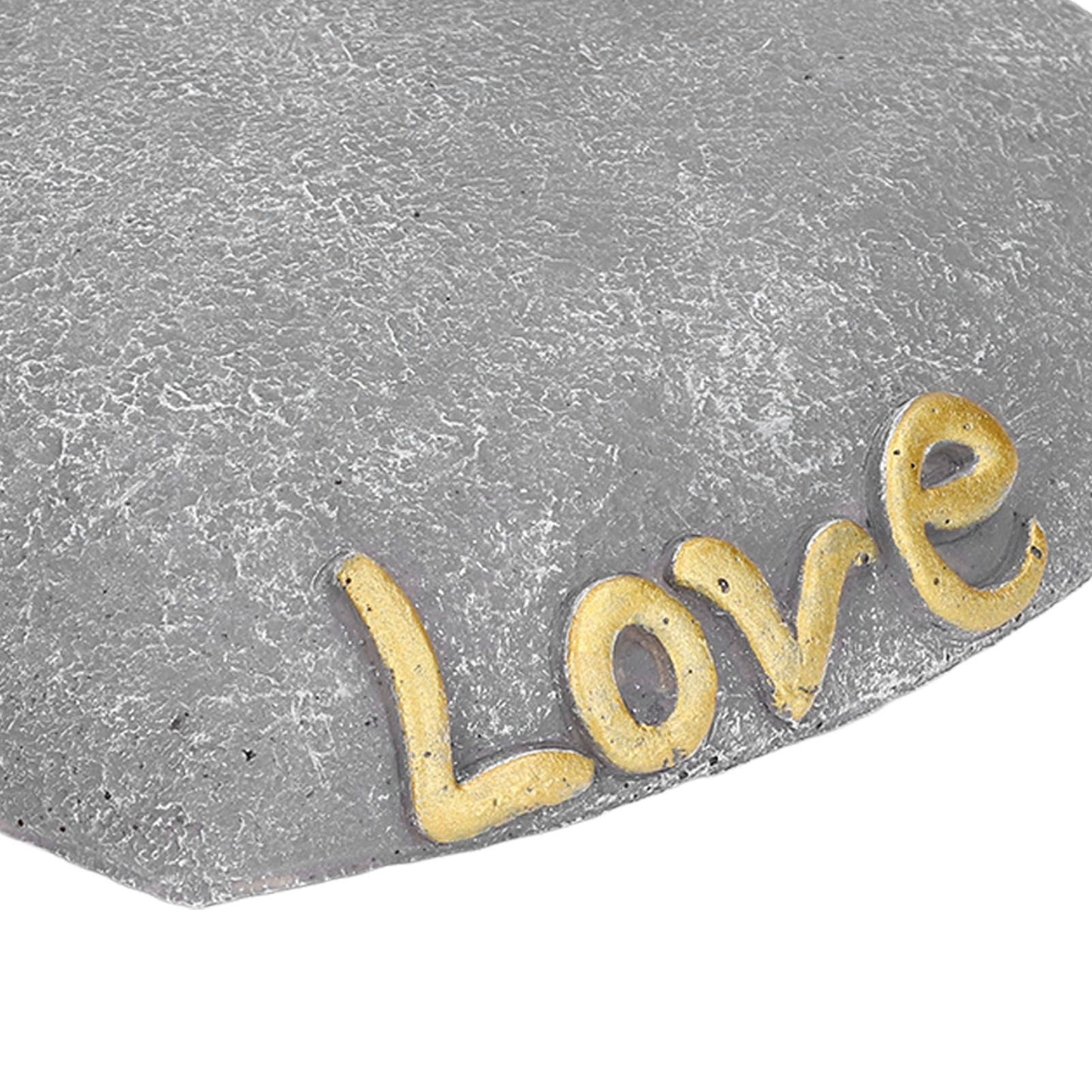Pet Memorial Stone Heart Shaped Garden Memorial Tombstone Resin Dog Cat Gravestone for Lawn BackyardSesame Gray