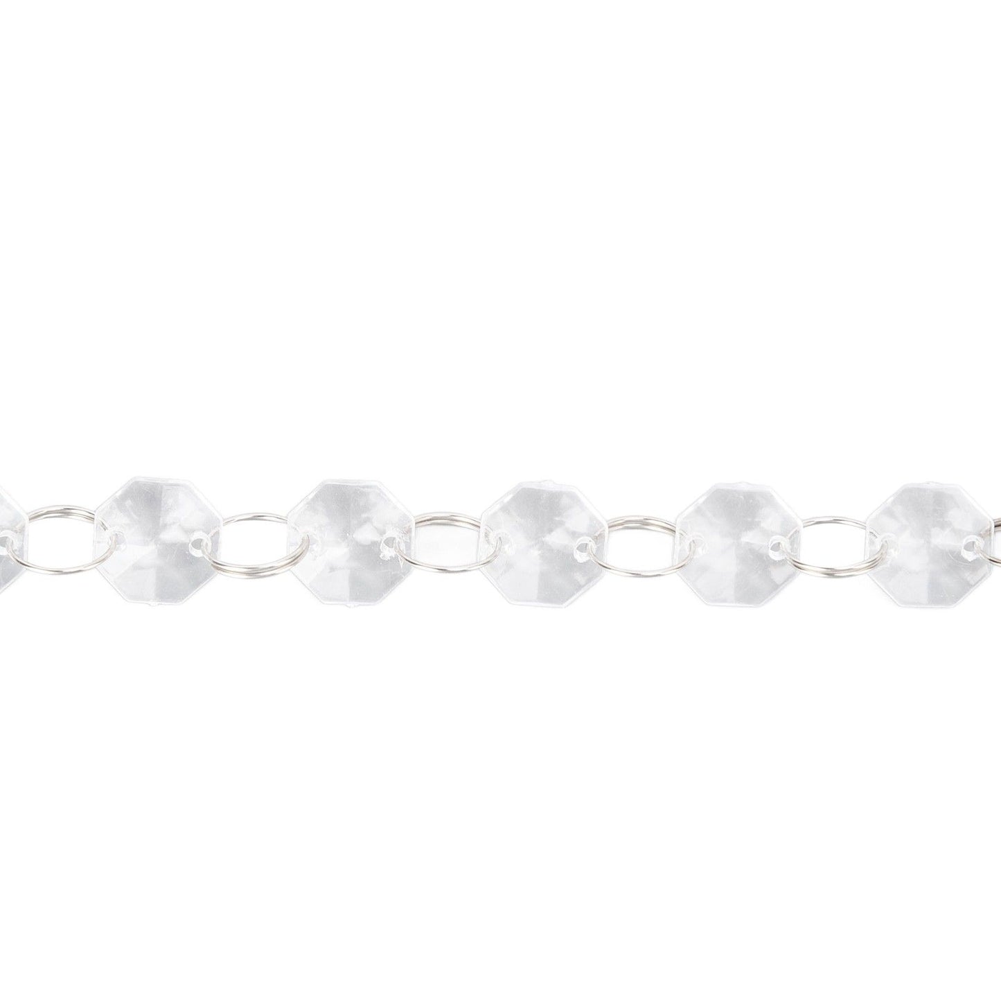 14mm Octagonal Bead String Acrylic Crystal Pearl Chains for Birthday Wedding PartyTransparent 10 Strips