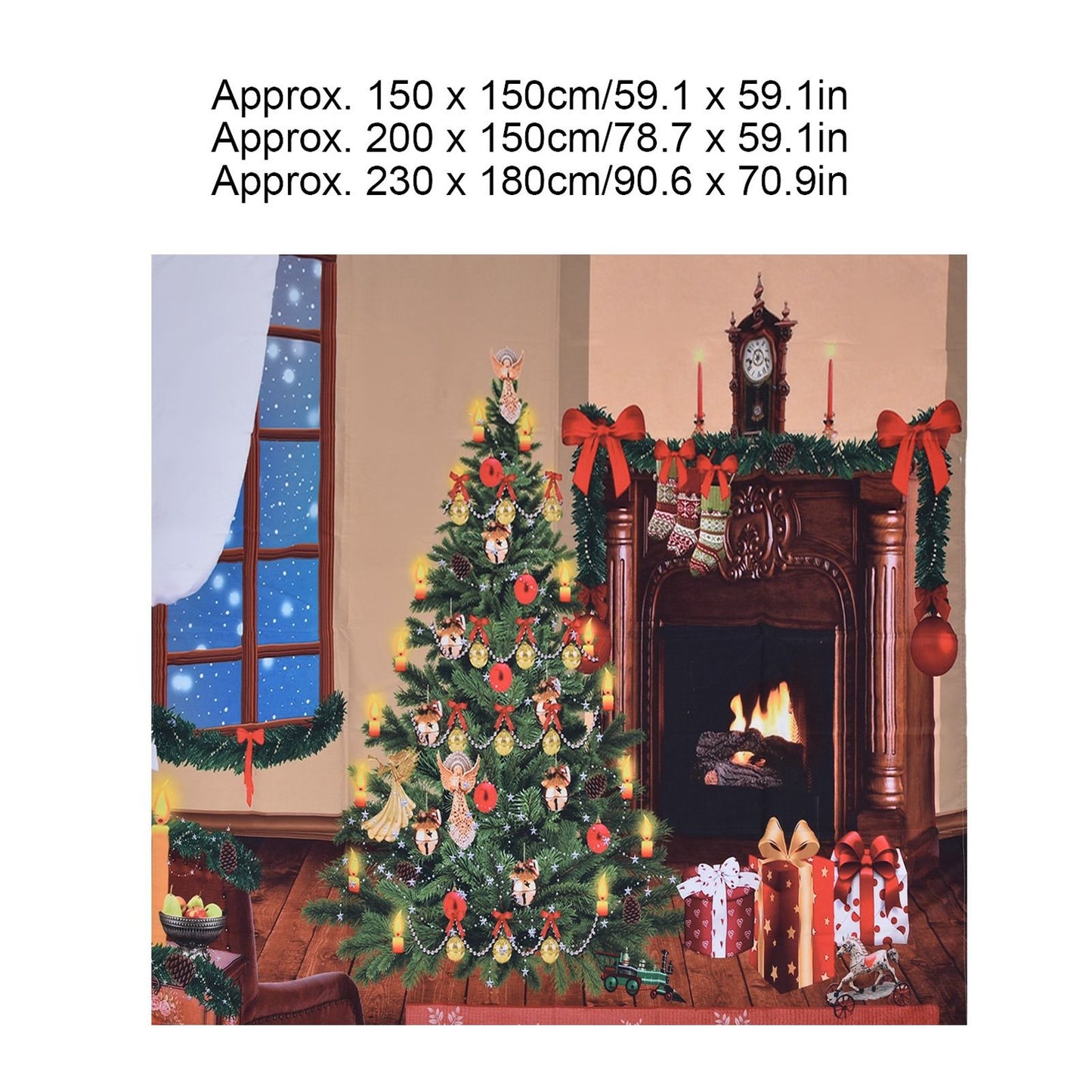 Christmas Tapestry Multi Purpose Exquisite Appearance Polyester Fiber Christmas Wall Tapestry230x180cm