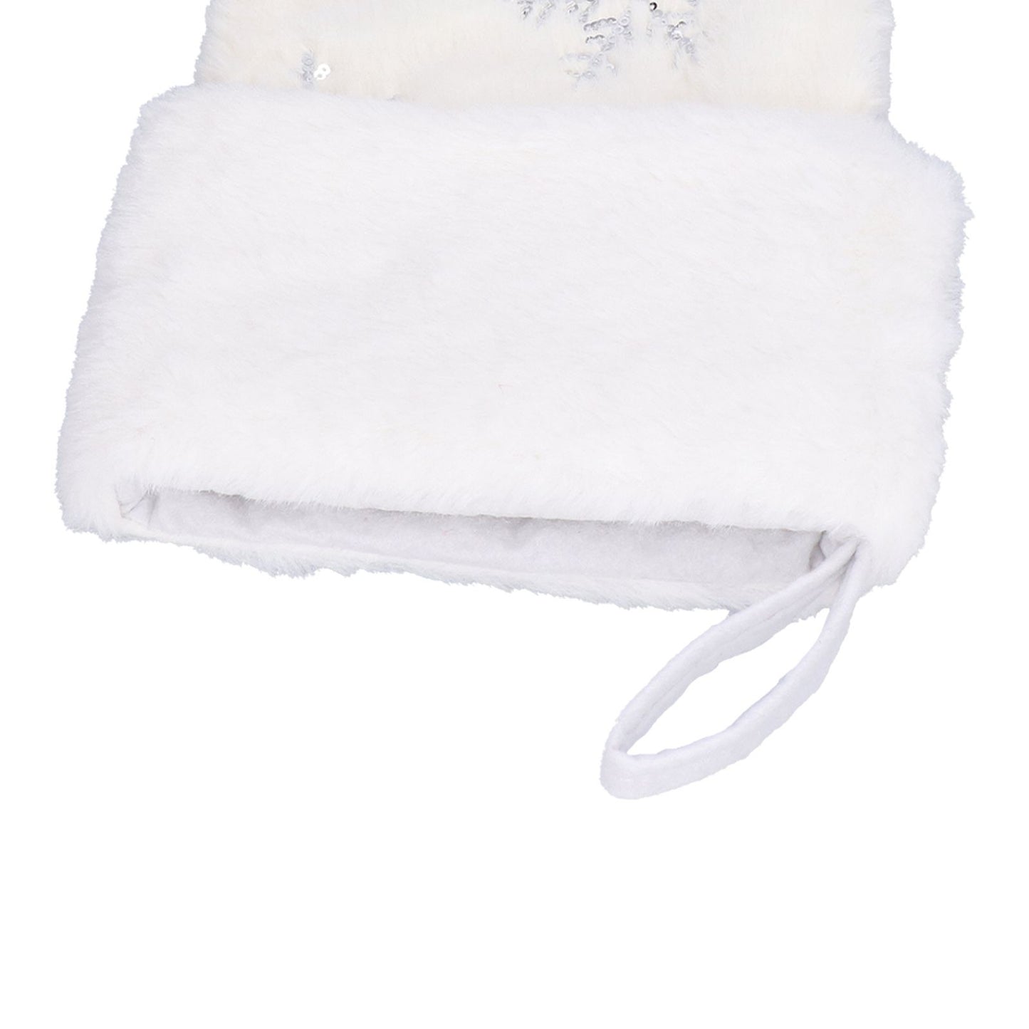 Polyester Christmas Stocking Pendant with Embroidery Snowflake Pattern Xmas Tree Decoration OrnamentSilver