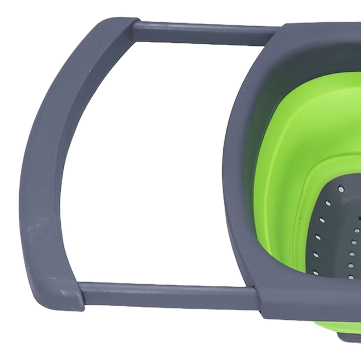 Green Foldable Drain Basket Silicone Collapsible Fruit Vegetable Wash Strainer Basket for Home Kitchen