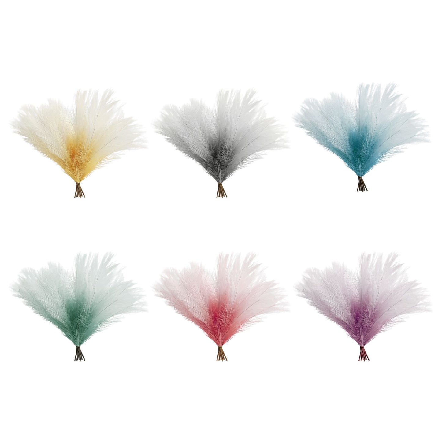 8Pcs Artificial Pampas Grass Versatile Decorative Gradient Green Modern Vase Filler Faux Pampas Grass For Home Office Parties