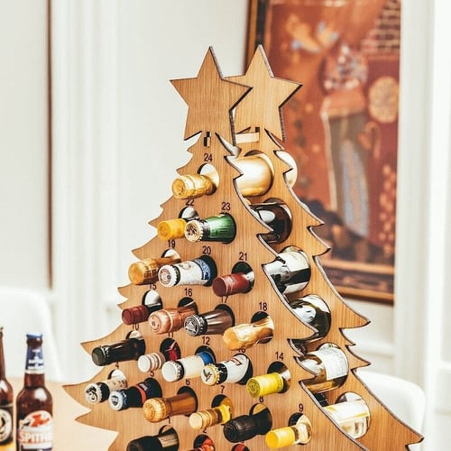 Adult Christmas Tree Countdown Decorations Christmas Wine Rack Wine Holder Decor