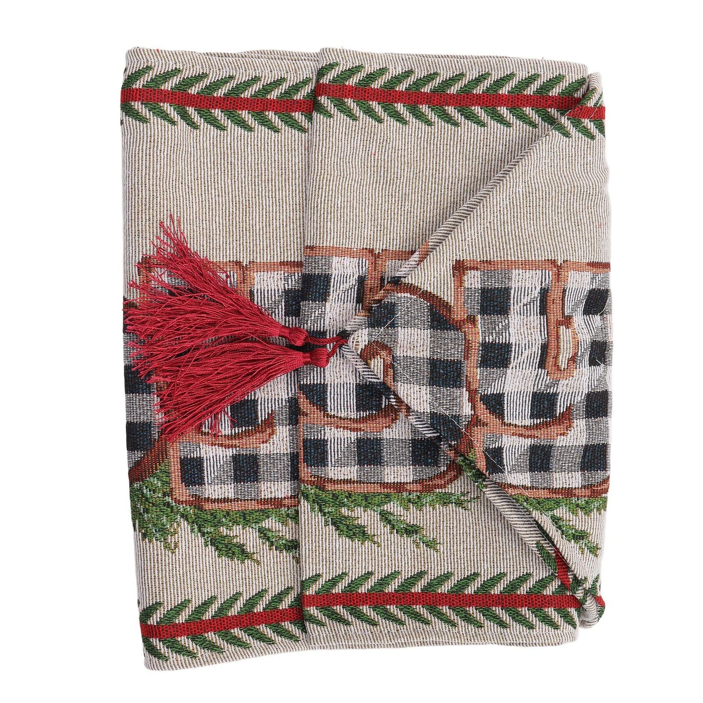 Christmas Table Runner Reusable Washable 1.8m Long Knitted Fabric Table Runner Holiday for Home Cafe Type 2