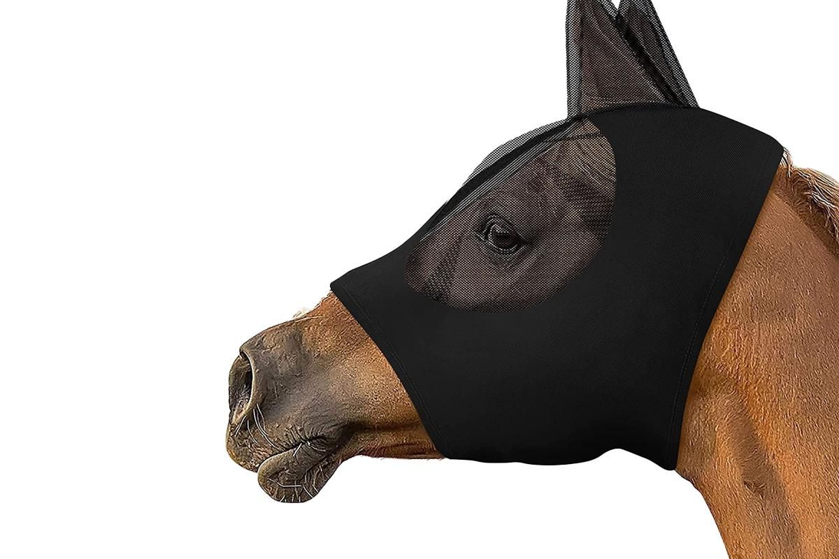 Horse Fly Mask with Ears -Grey