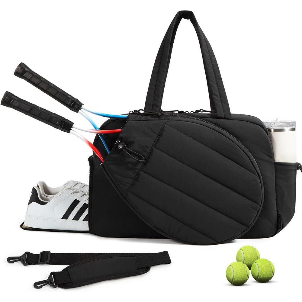 Womens Tennis Gym Bag Sports Tote Fits Two Rackets with Shoe Compartment - Pink