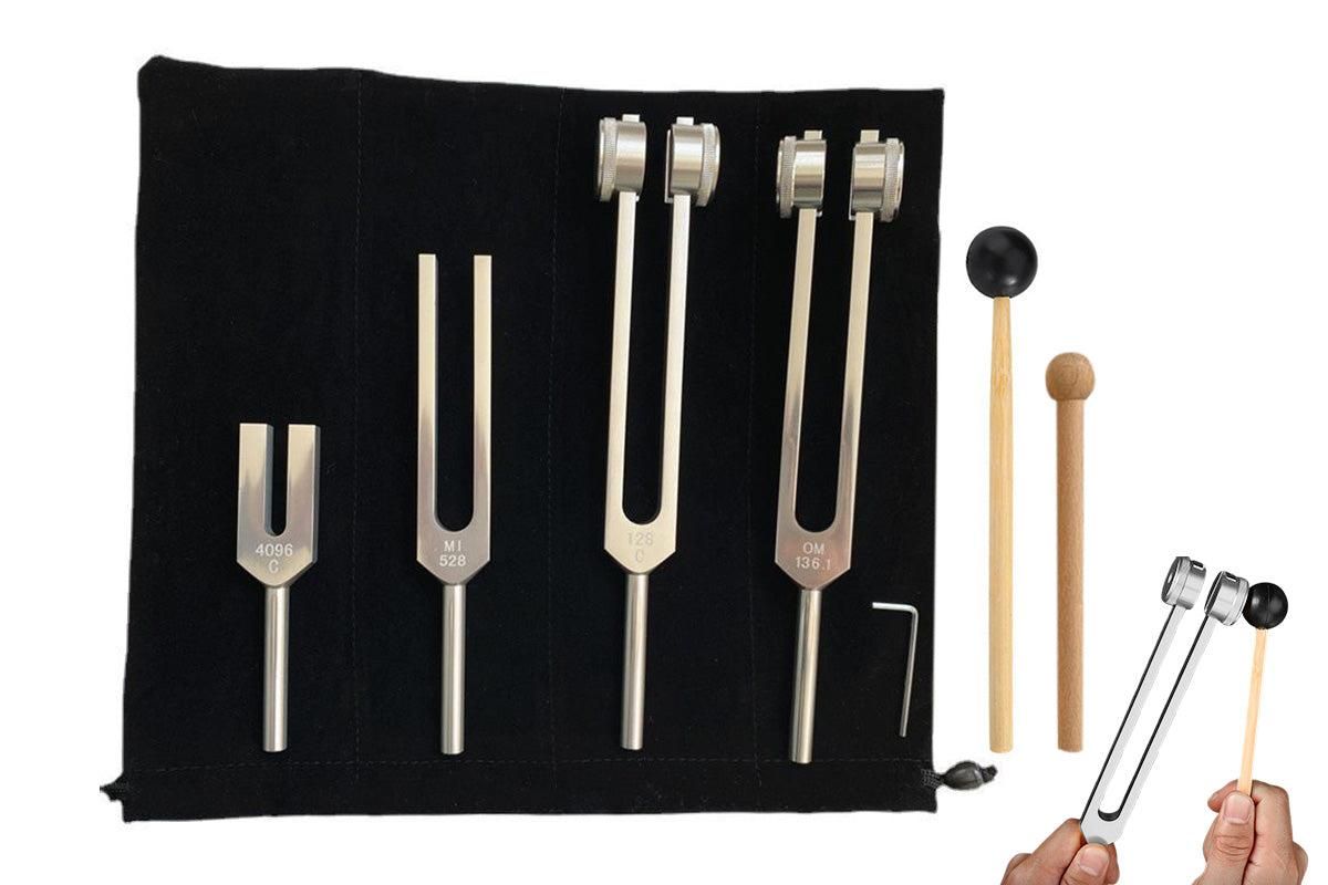 4PCS Tuning Fork Set With Mallet Sound Tool Sensory Tuning Forks