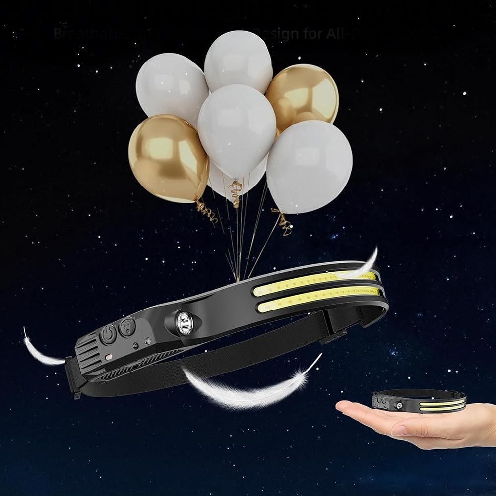 Rechargeable Head Torch Motion Sensor USB Headlamp for Outdoor Activities