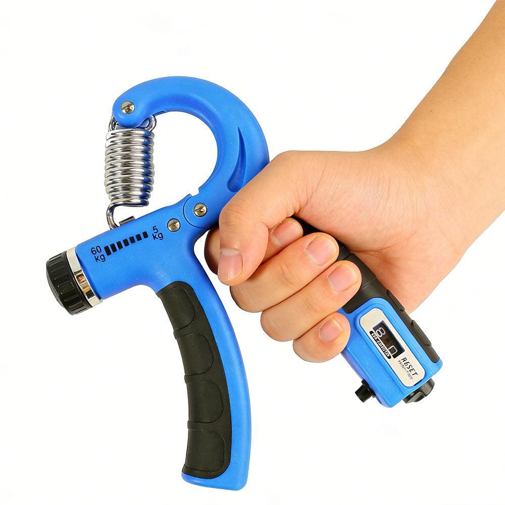 2PCS Adjustable Hand Grip Strengthener with Built-In Counter for Finger and Forearm Training Blue