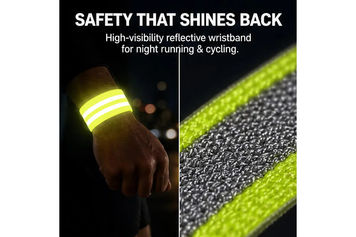 Reflective Wristbands 6 Pack Elastic Straps - High Visibility Bands for Cycling Running