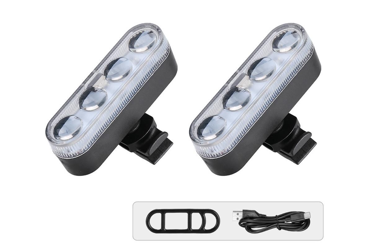 2Pcs Bike Tail Light 4 Modes Bike Rear Light Waterproof Bicycle Taillight-Red
