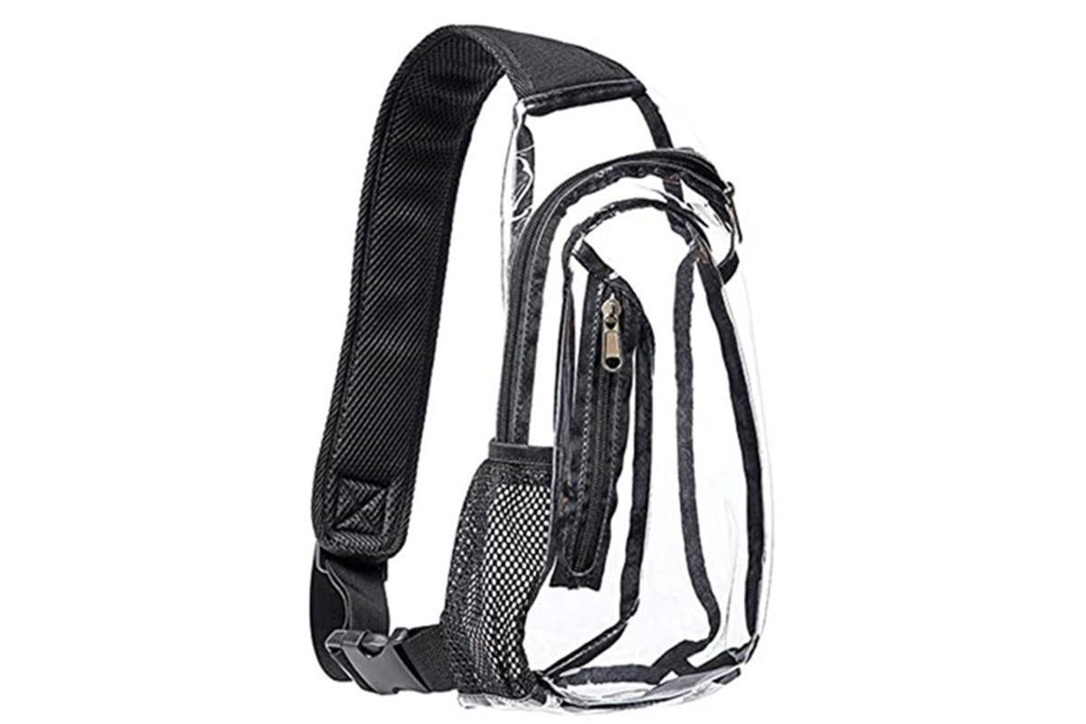 Clear Sling Bag PVC Crossbody Bag for Stadium Events Concerts and Hiking