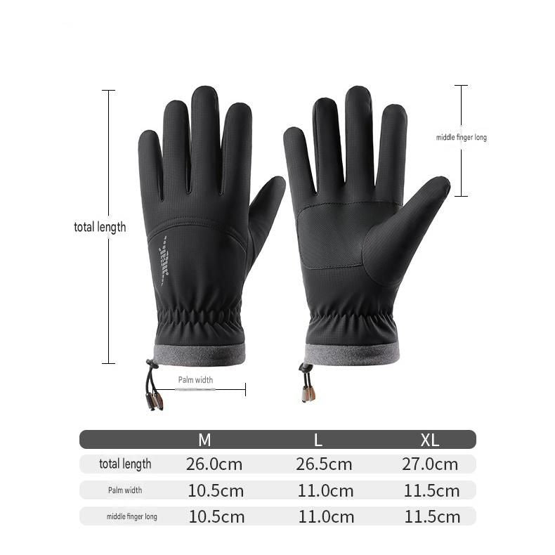 Ski Gloves Waterproof Touchscreen Winter Thermal Gloves Men Black M