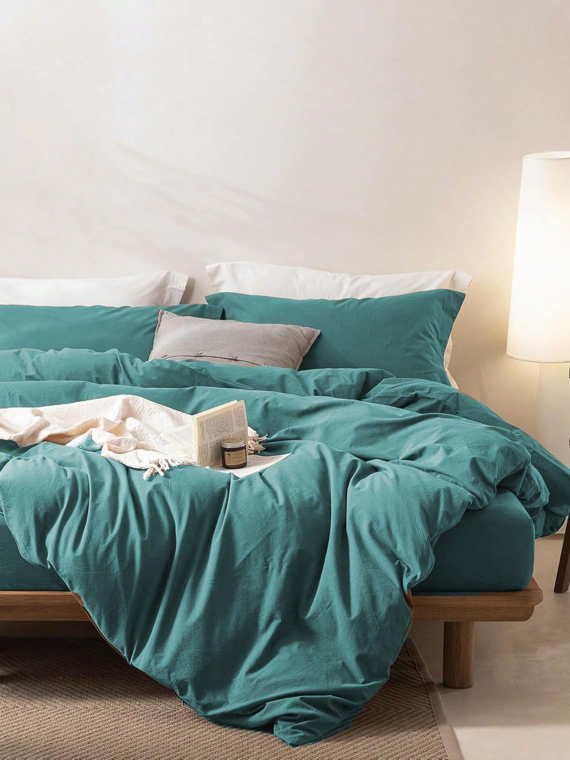 Hotel Soft Microfiber Duvet Cover Set-2000TC Quilt Cover Set & Pillowcases -1 Donna Cover Zipper Closure & 1 x Pillowcases-Breathable Bedding - Wrinkle, Fade, Stain Resistant(Biscay blue,King)