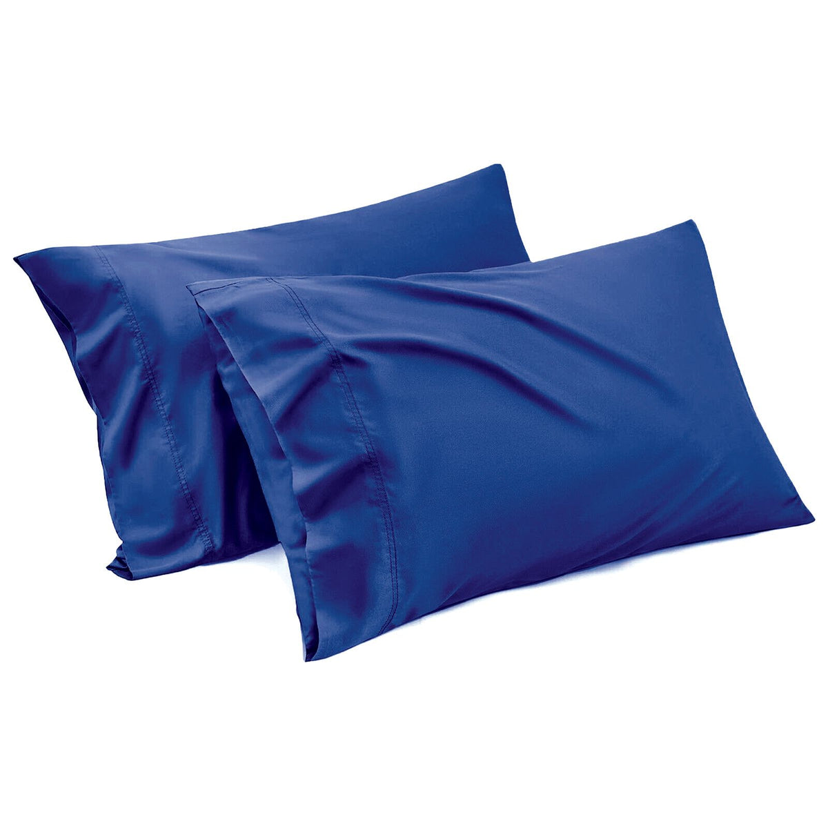 1000TC Ultra Soft Microfiber Pillowcases,Pair of Standard Pillow Covers,(royalblue, Standard Size, 48x74 cm)