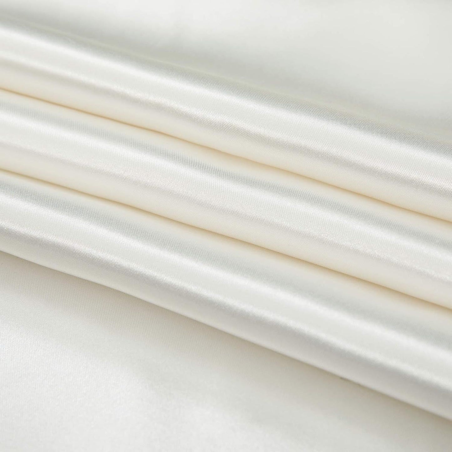 Satin Quilt cover Set Hotel 3 Pieces Quilt cover with Pillowcase, Art Silk Bedding Set-Luxury Soft Silky pillowcase for Hair and Skin, Similar to Silk Duvet/Donna Cover Set- 3 Pieces(Queen,White)