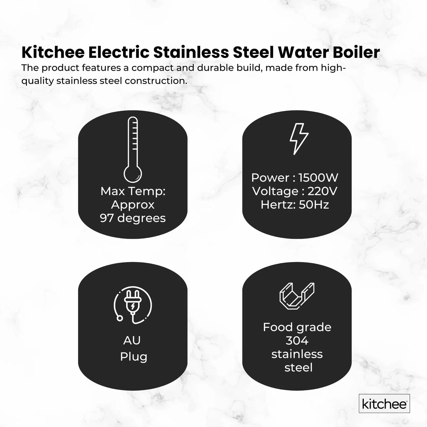 Kitchee 20L Electric Water Boiler Stainless Steel Commercial Urn