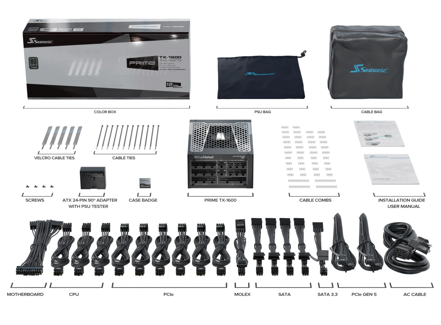 Seasonic PRIME TX-1600 1600W Titanium ATX 3.1 Fully Modular PSU SSR-1600TR2
