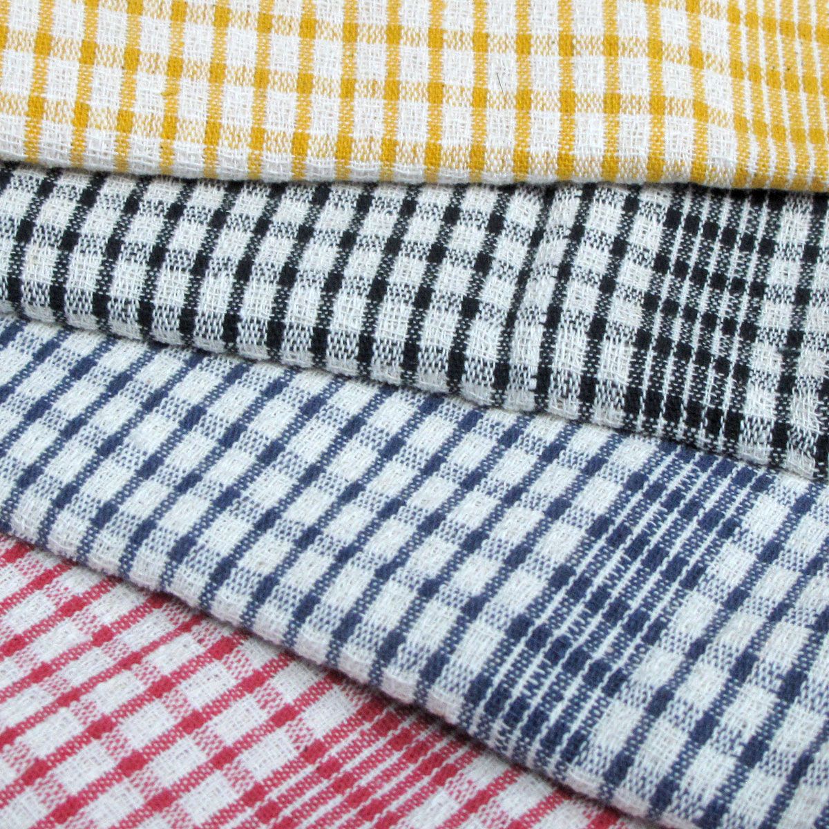 Hotel Living Set of 2 Jumbo Cotton Check Tea Towels 60x90cm Cherry