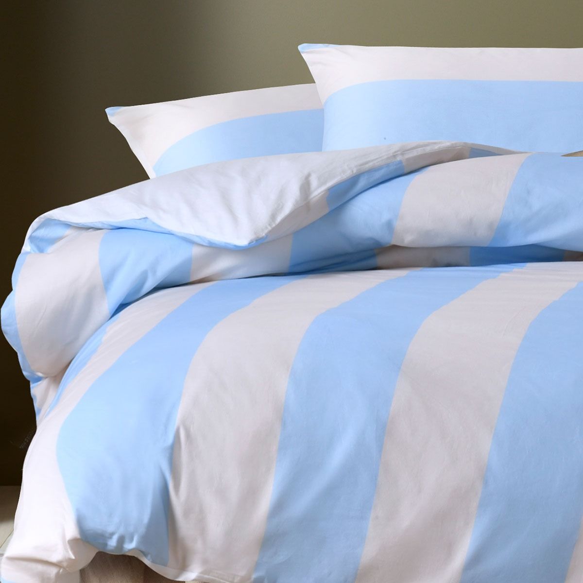 Accessorize Regency Blue Striped Washed Cotton Quilt Cover Set King