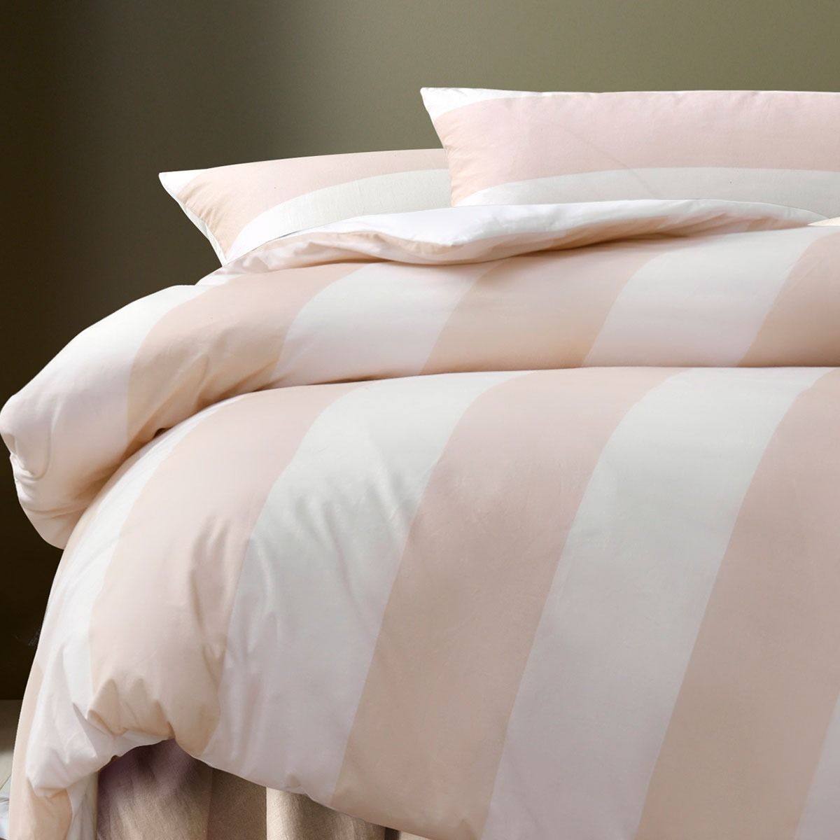 Accessorize Regency Natural Striped Washed Cotton Quilt Cover Set Super King