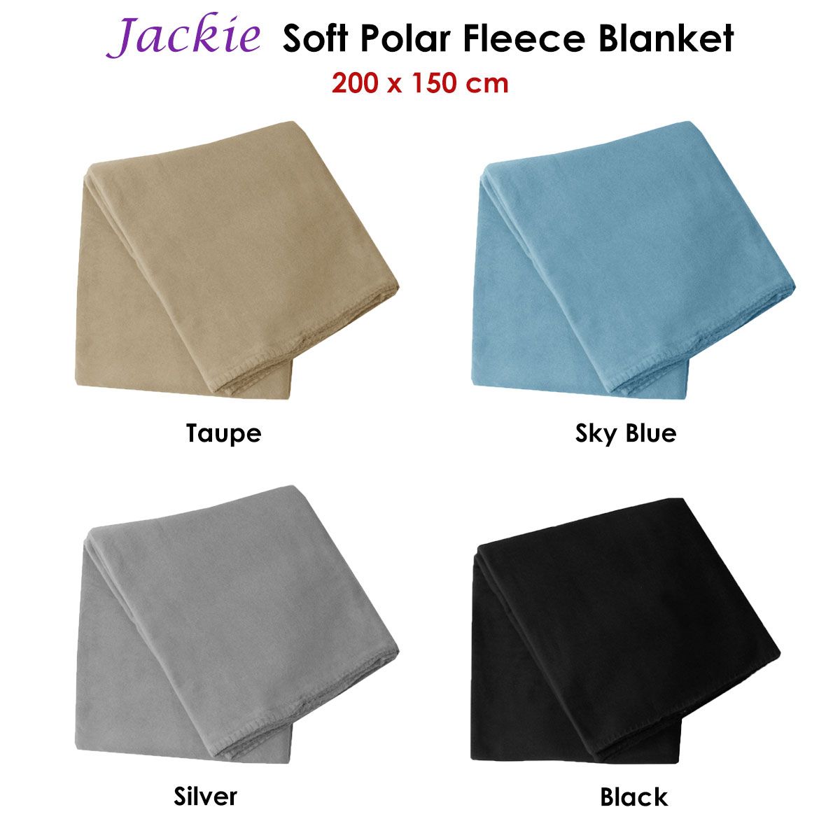 Budget 150gsm Jackie Soft Polar Fleece Extra Large Throw / Single Sized Blanket 200 x 150 cm Taupe