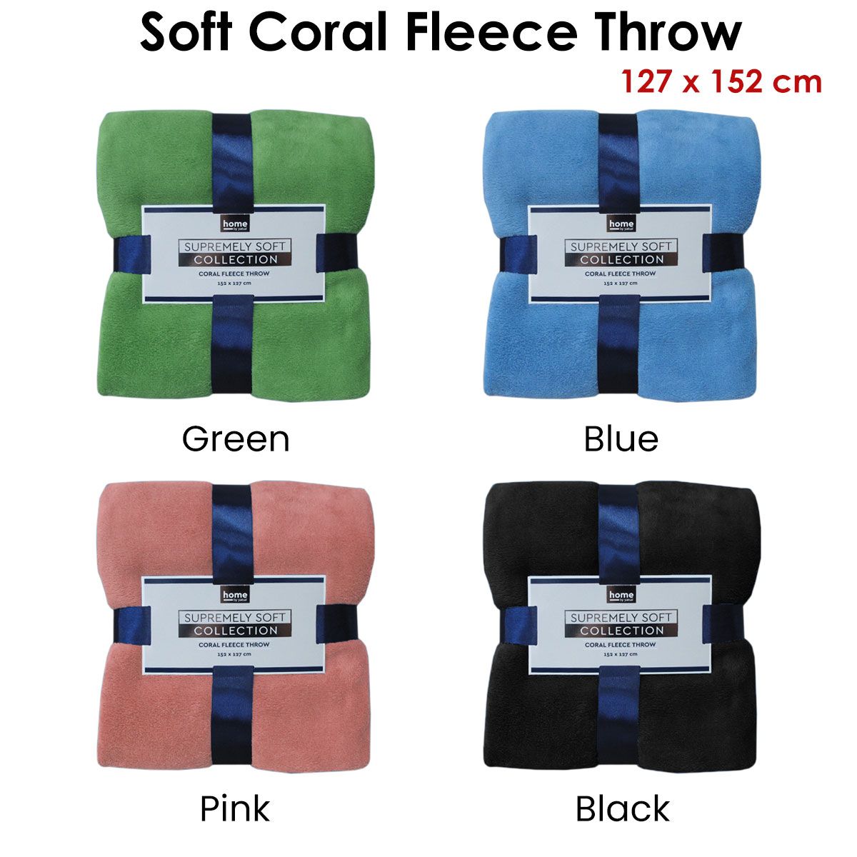 Soft Coral Fleece Throw Rug 127 x 152 cm Pink