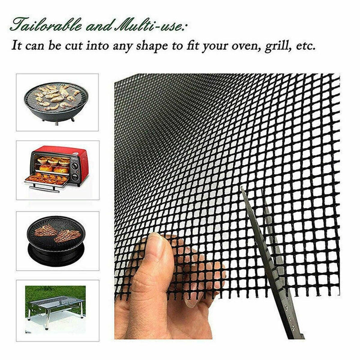 3/6/10PCS Non-Stick BBQ Grill Mat Mesh Liner Cooking Barbecue Sheet Baking Pad - 42X36cm-6PCS
